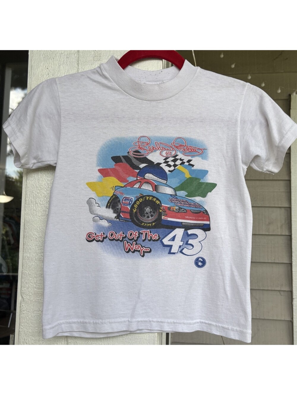 Vintage NASCAR Richard Petty Get Out The Way Racing Car Shirt KIDS 6-8